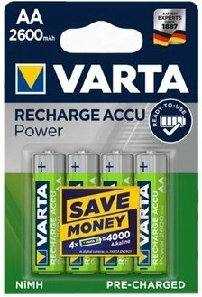 Varta oplaadbare batterijen AA 2600 mAh Ready2Use, 4 stuks