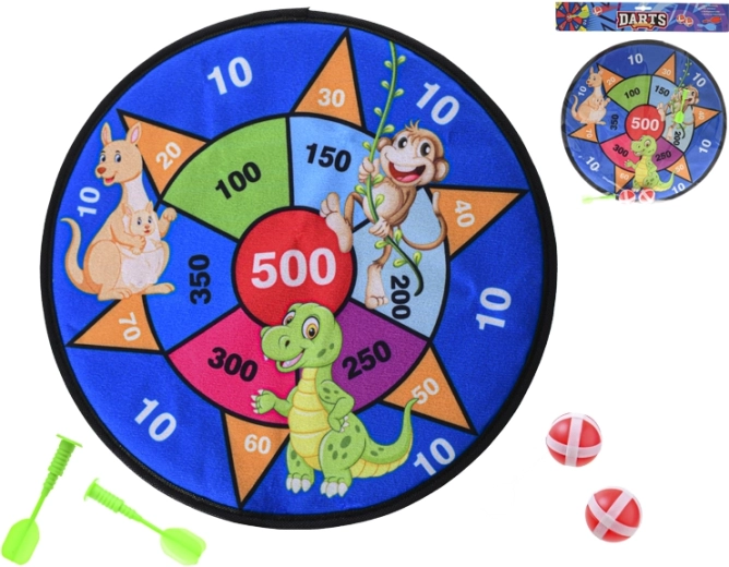 Cible à velcro 35 cm avec 2 balles et 2 fléchettes