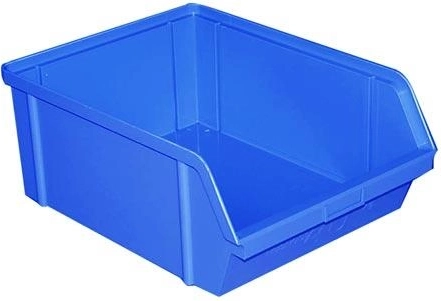 Caisse de rangement biseautée 40 kg, 400 × 300 × 162 mm, bleue