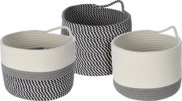 Panier rond en coton 23 cm – assortiment de couleurs et de motifs