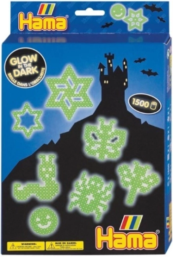 Hama hanging bead set – glow in the dark