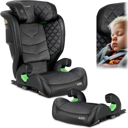 Siège auto enfant Nukido Louis 100–150 cm ISOFIX, noir-gris