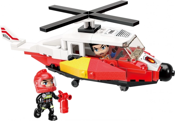 Reddingshelikopter QMAN MINE CITY FIRE LINE – bouwset 91 stukjes