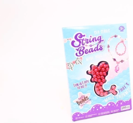 Perles à enfiler – motifs marins, 180 pcs