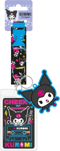 Lanière Kuromi pour le cou avec pendentif et porte-carte