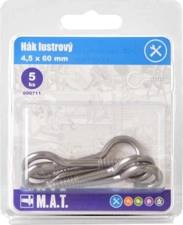 Crochet de lustre 60 mm brillant (5 pcs)