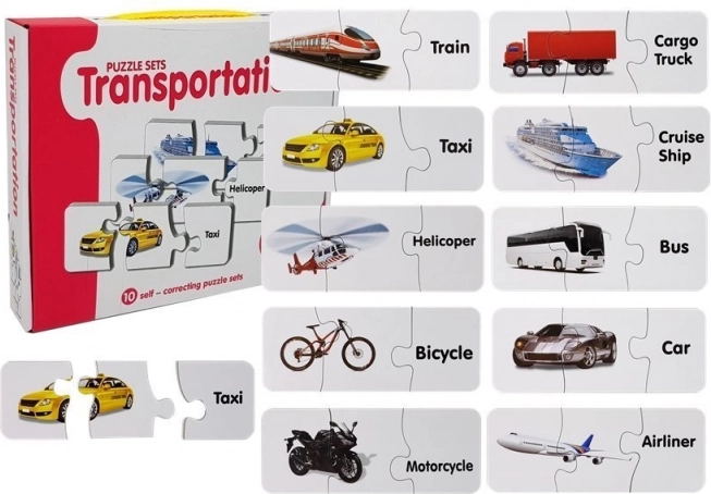 Educational Transport Puzzle – 10 Pairs