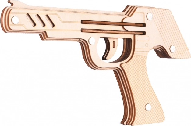 Wooden 3D Puzzle Rubber Band Gun