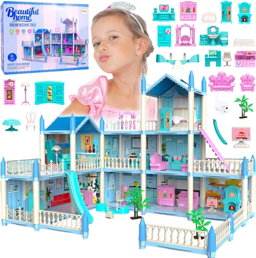Maison de poupées villa résidence avec aire de jeux