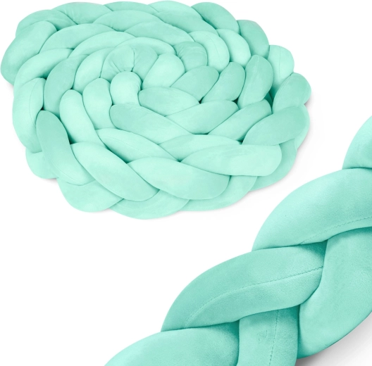 Knitted Crib Bumper 3 m – Mint