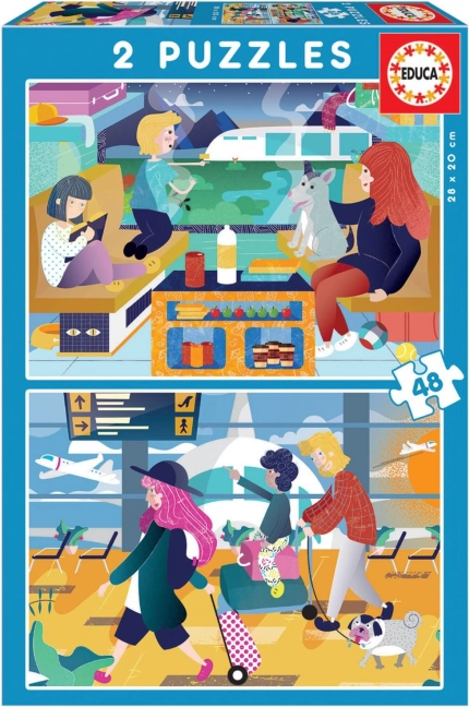 EDUCA Puzzle Travel 2x48 Pieces