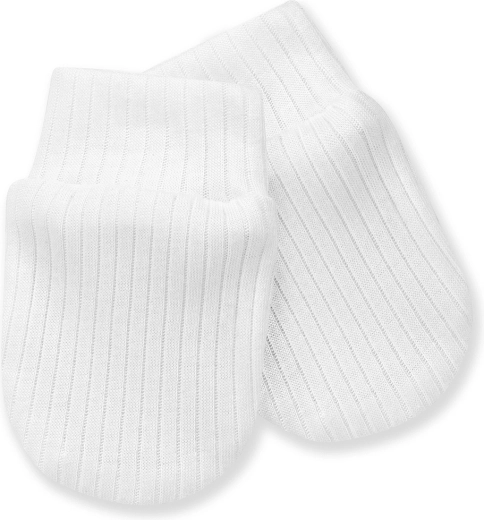 Pinokio moufles bébé Lovely Day, côtelées, blanches