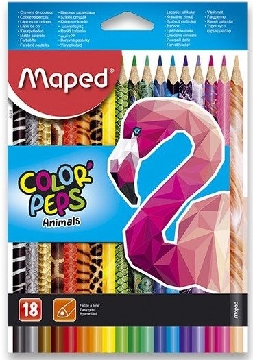 Dreikant-Buntstifte MAPED Color'Peps Animals 18 Stk.