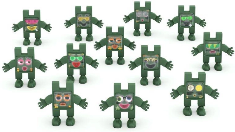 12 fun figures with emotional expressions