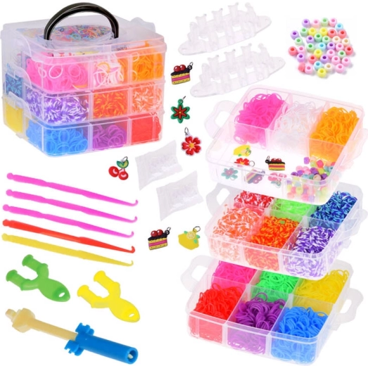 Set of Magic Loom Bands and Beads for Bracelet Making 4500 pcs