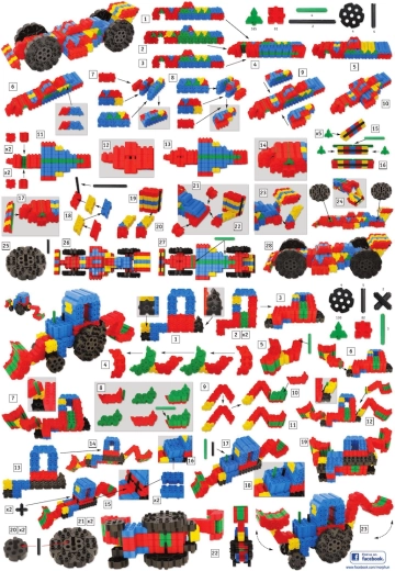 Build in 2D and 3D with top and side connections