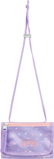 Baagl neck wallet Pets – purple textile wallet with lanyard