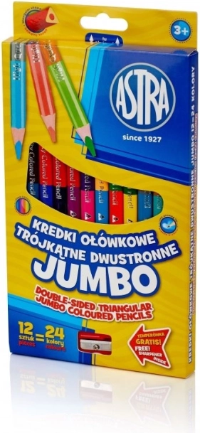 Astra Crayons Triangulaires Doubles Jumbo 24 Couleurs