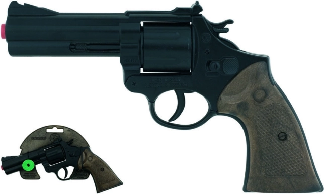 Revolver de police en métal pour amorces, 12 coups, noir