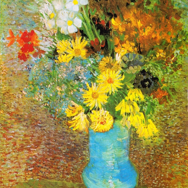 Geniet van de Puzzel Vincent van Gogh: Vaas met Margrieten en Anemonen 1000 stukjes