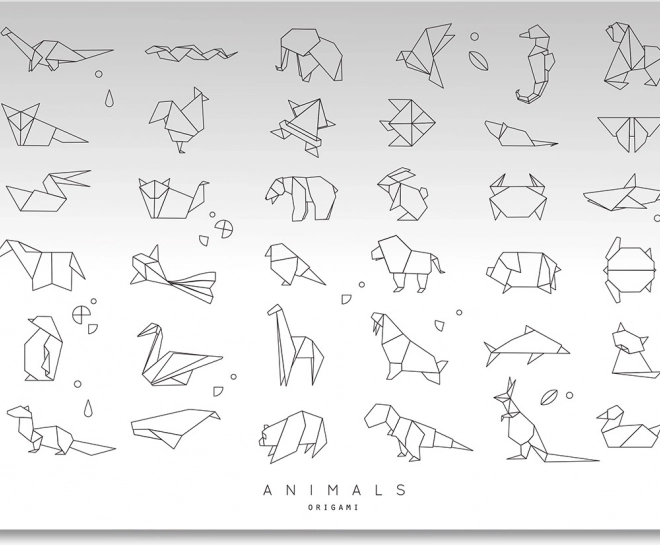 Bureau-onderlegger van polypropyleen Origami Animals 60 × 45 cm