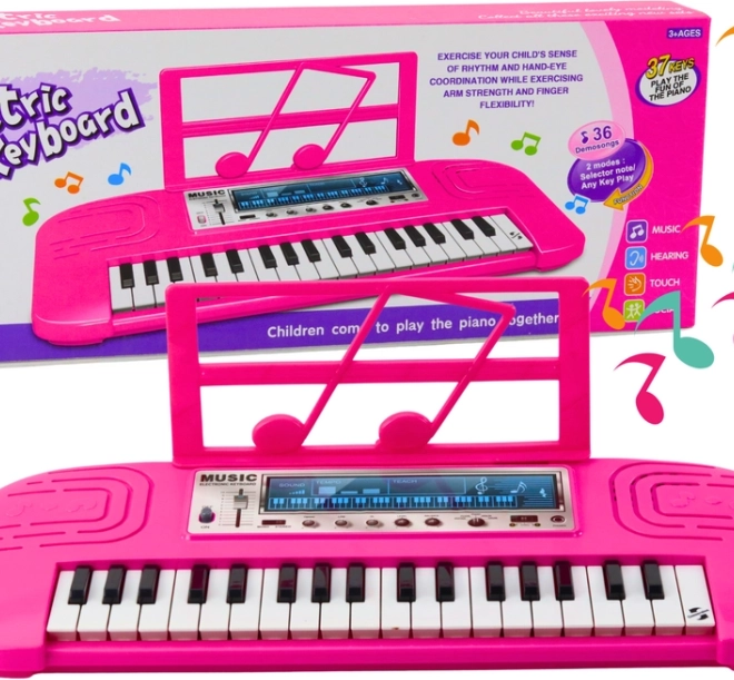Piano Électrique pour Enfants 36 Mélodies Rose