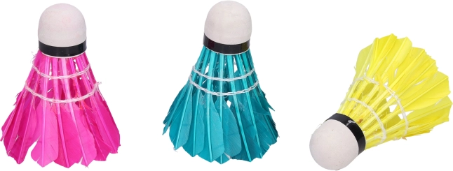 Volants de badminton colorés, 3 pièces