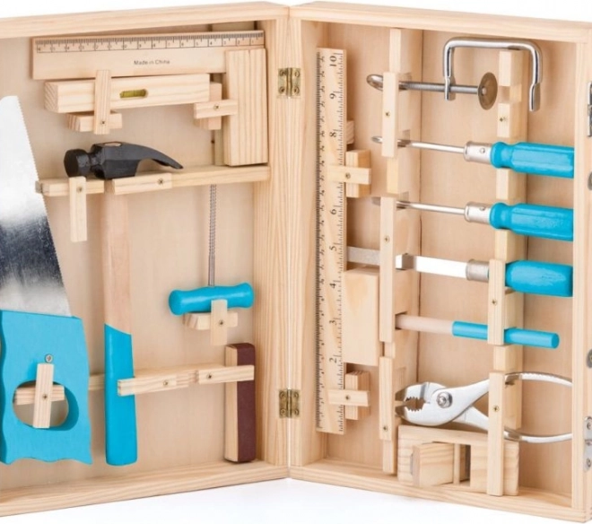 Petit bricoleur – coffret d’outils en bois dans une mallette