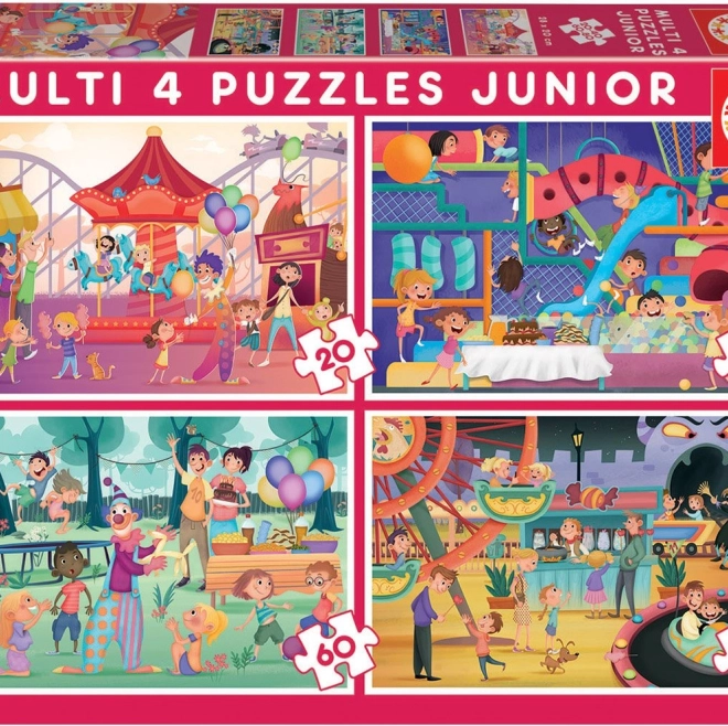 Educa puzzel amusementspark en kinderfeestje 4v1