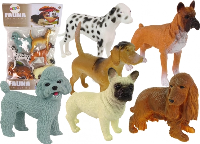 Set van 6 hondenfiguren – realistische rasfiguren
