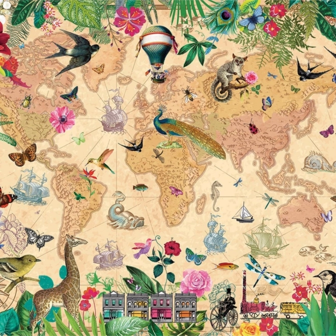 Puzzel Wereld vol leven 1000 stukjes van Gibsons