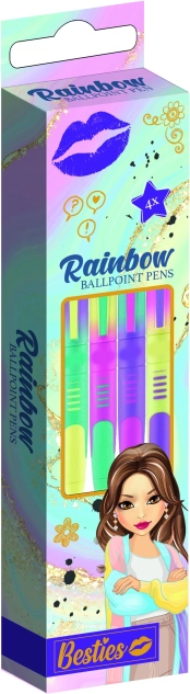 Besties Rainbow Ballpoint Pens 4 pcs