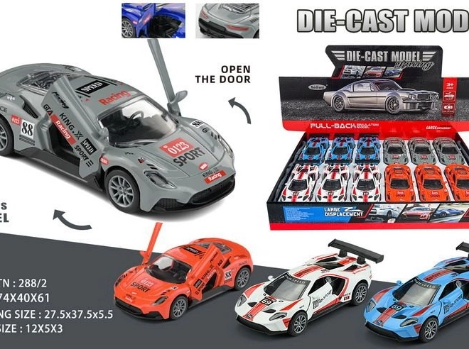 Voiture en métal à rétrofriction 12 cm
