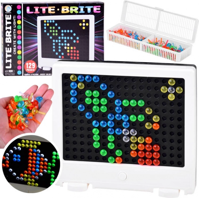 Table lumineuse avec chevilles colorées pour enfants