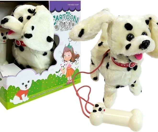 Interactive Dalmatian on a Leash with Bone-Shaped Remote Control