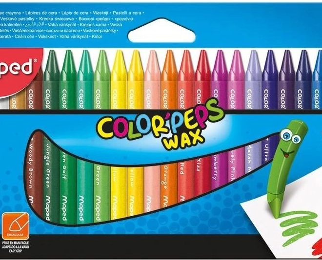Crayons de cire triangulaires MAPED Color’Peps, 24 pcs