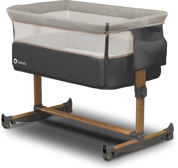 Lionelo Leonie Bedside Crib – Grey