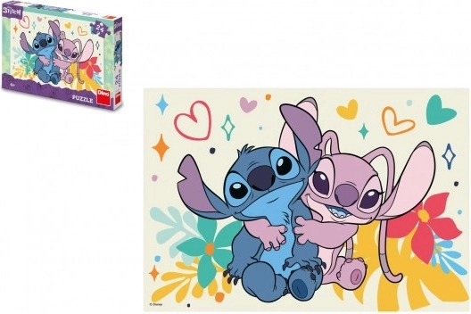 Dino puzzle Stitch and Angel 24 pieces