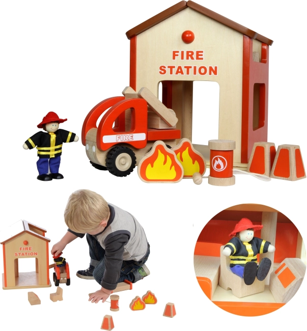 Houten mini brandweerkazerne Masterkidz