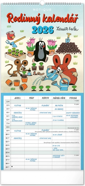 Calendrier mural planificateur familial Petite Taupe 2026