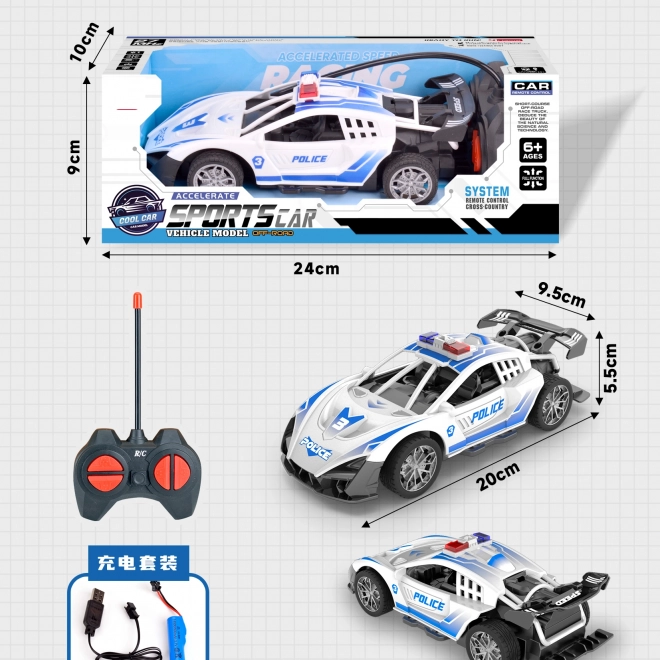 Voiture de police RC télécommandée 20 cm