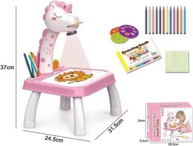 Projecteur de dessin licorne avec table, à piles