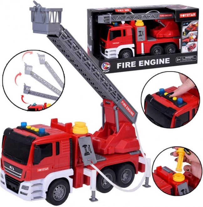 Camion de pompiers avec fonction d'eau et échelle mobile