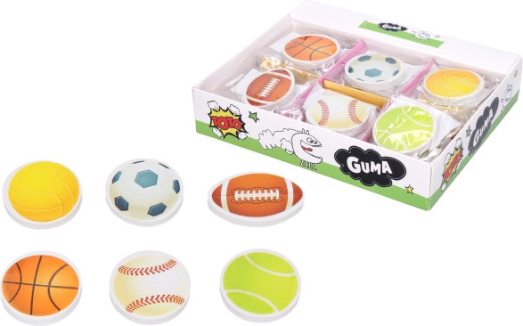 Radiergummi mit Sportmotiv