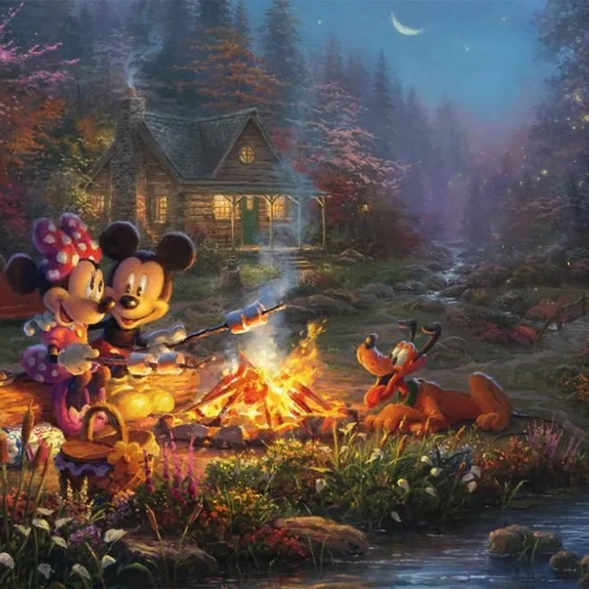 Puzzel SCHMIDT Mickey en Minnie: Romantiek bij het vuur 200 stukjes