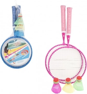 Kinder-badmintonset – 2 rackets en 1 shuttle in nethoes