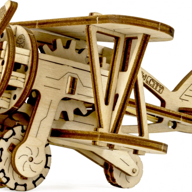 Puzzle 3D en bois biplan
