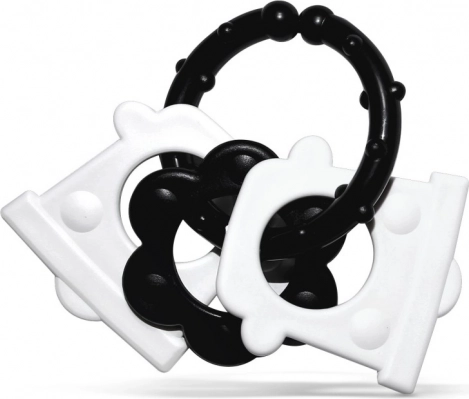 hochets à mâcher 4 formes ensemble noir et blanc pour bébés