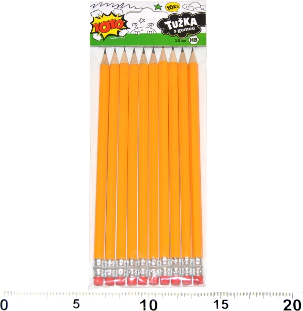 Grafietpotloden HB met gum – set van 10 stuks