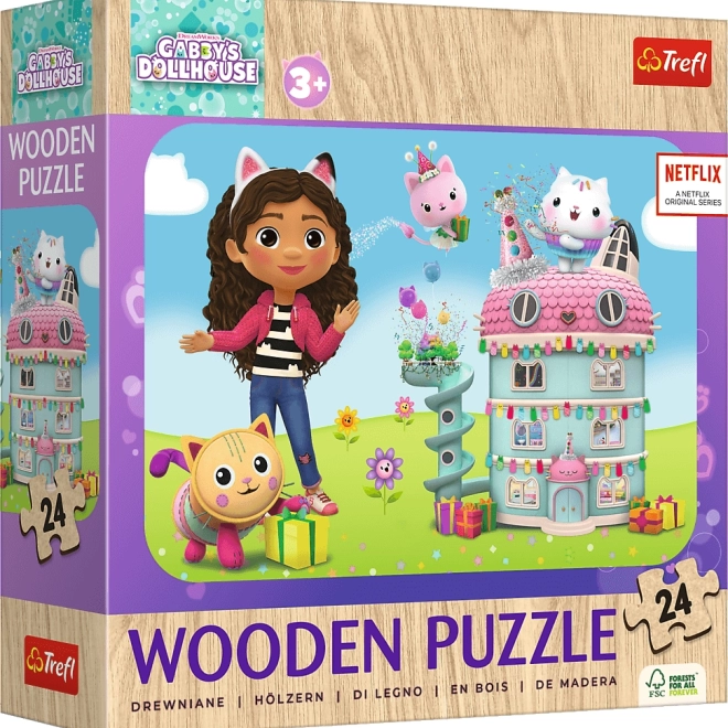Houten puzzel Vrolijke Gabby en vrienden 24 stukjes
